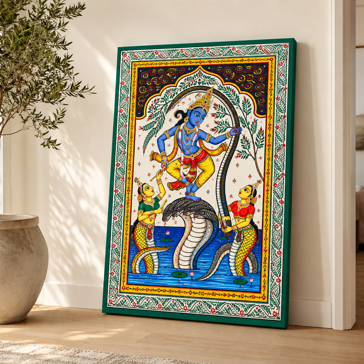 Ananta Leela – Traditional Indian Art Canvas Ananta Leela traditional Indian Krishna art canvas